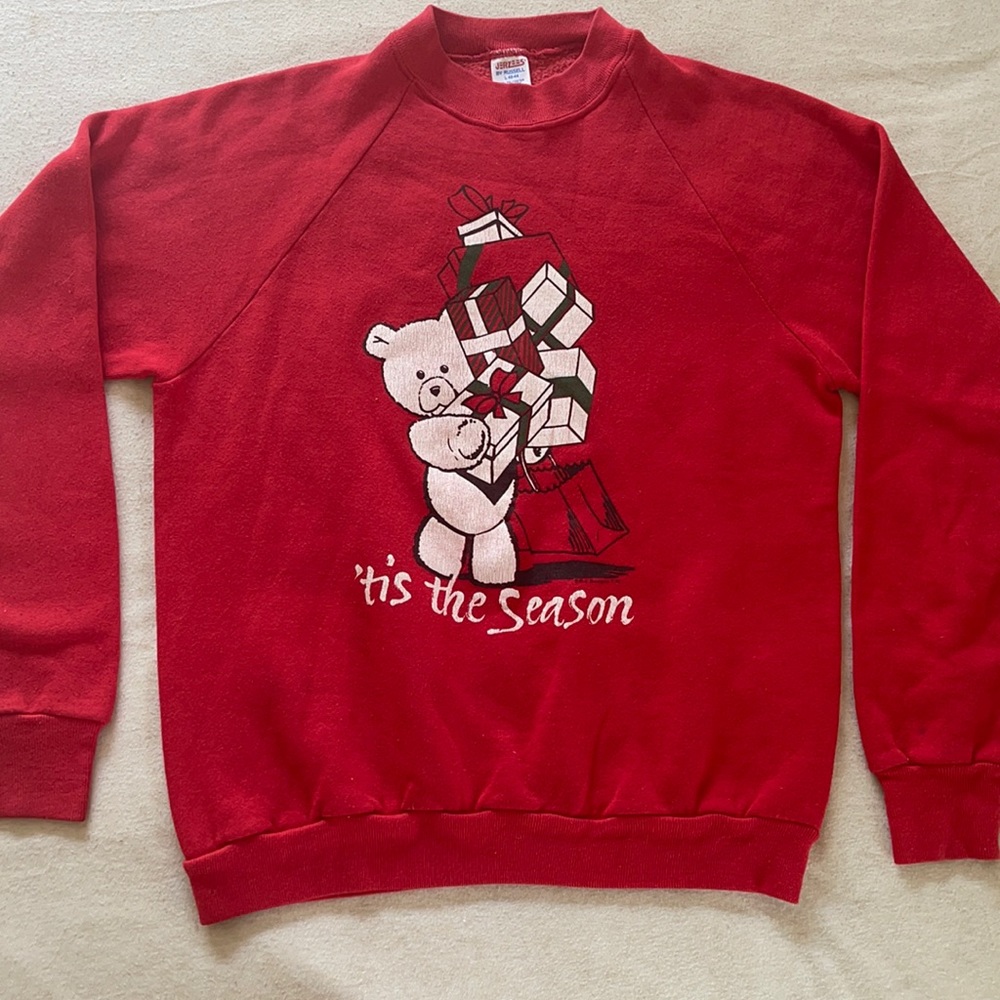 🎁 Vintage 80s Christmas Bear Sweater 🎄